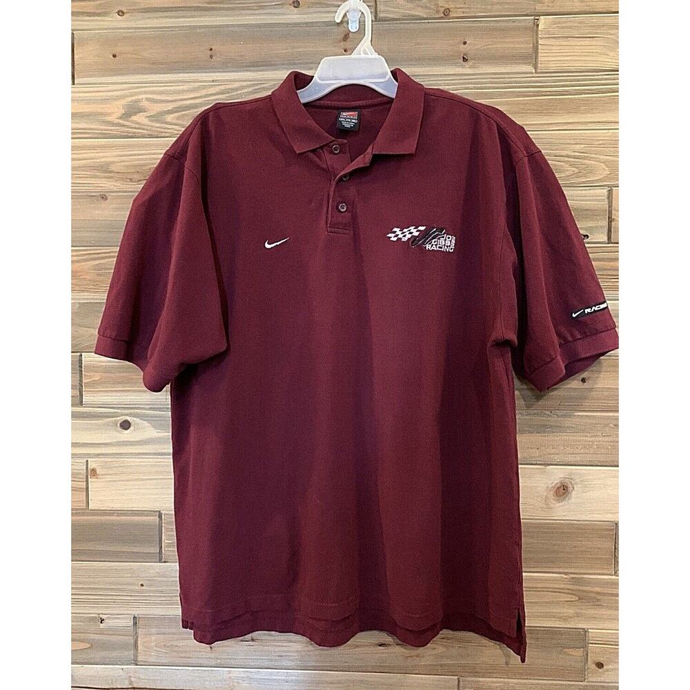 NIKE TEAM JOE GIBBS RACING Burgundy Red Polo Casual Golf Shirt Men's Size XXL